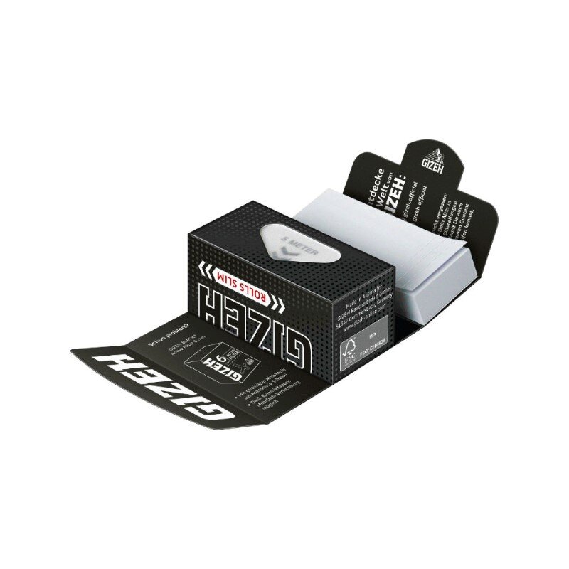 GIZEH - Rolls Slim + Tips - Black - 5 Meter - Box - 20 Stück Bild 3