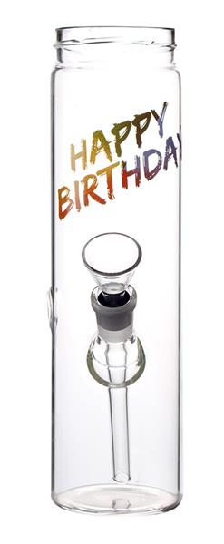 Glas Bottle Bong - Happy Birthday - 22cm