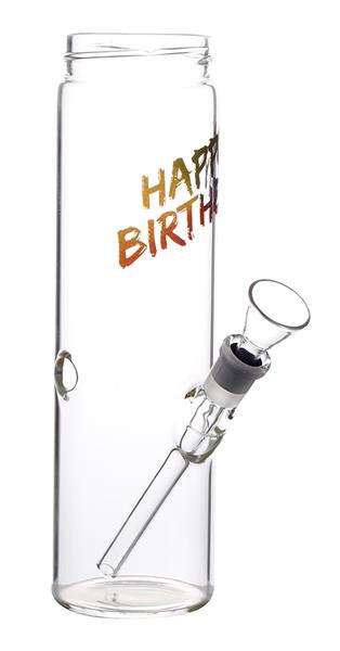 Glas Bottle Bong - Happy Birthday - 22cm Bild 2