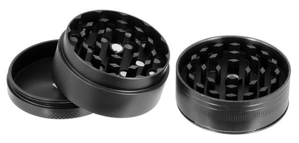 Grinder Alu Schwarz USB Feuerzeug - 50mm - 3 Layers Bild 2