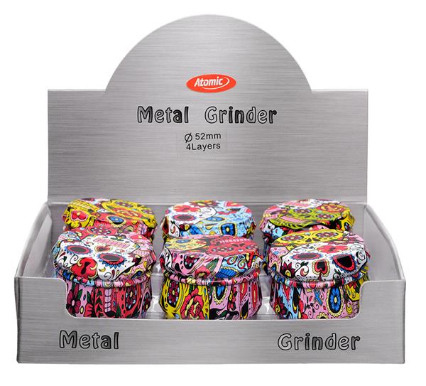 Grinder Drum Alu Mexican Graffiti - 50mm - 4 Layers - Display - 6 Stück