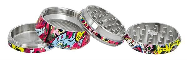 Grinder Drum Alu Mexican Graffiti - 50mm - 4 Layers - Display - 6 Stück Bild 3