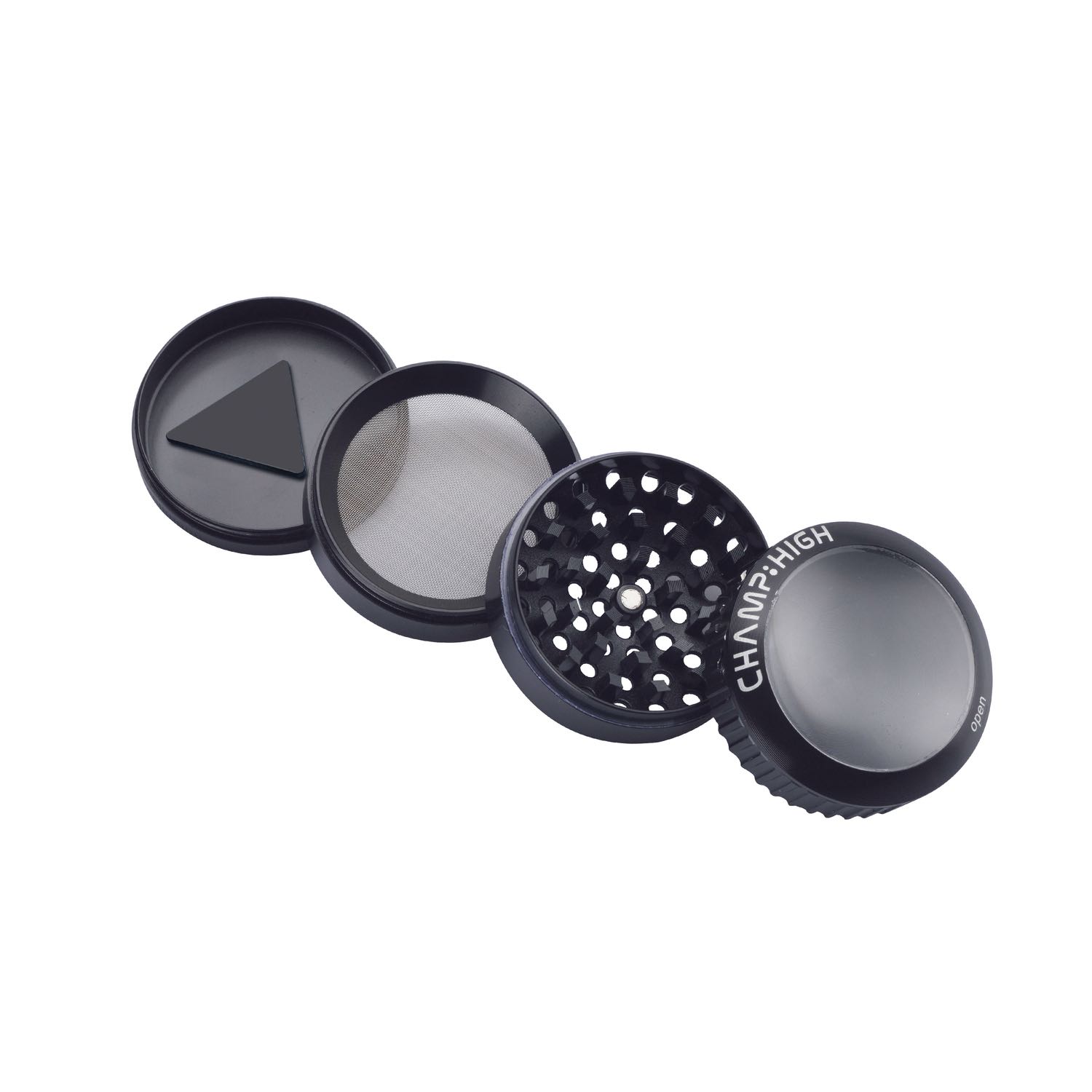 Champ High - Grinder Magnifier Black mit Lupe und Staufach - 50mm - 4 Layers Bild 4