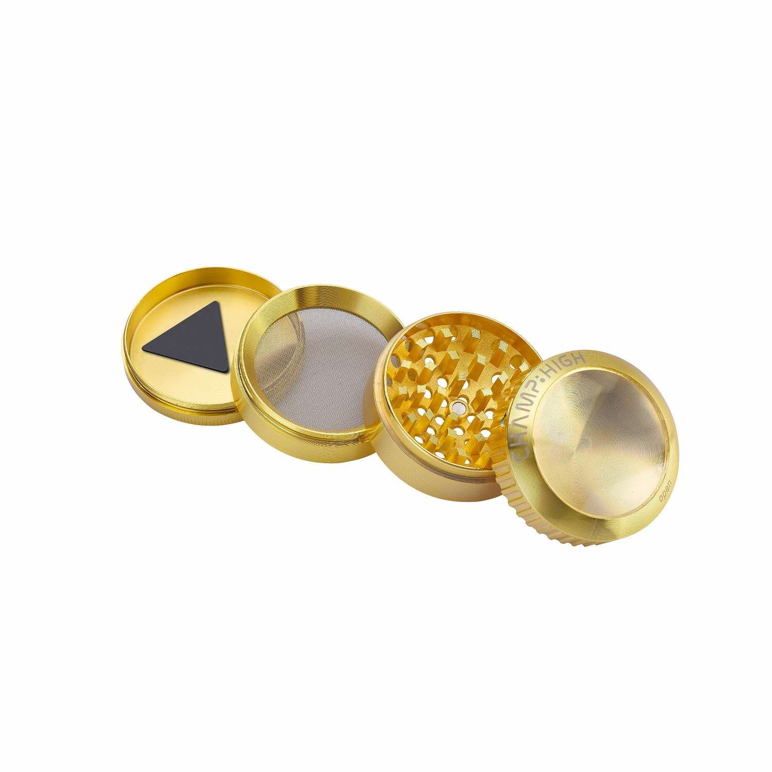 Champ High - Grinder Magnifier Gold mit Lupe und Staufach - 50mm - 4 Layers Bild 4