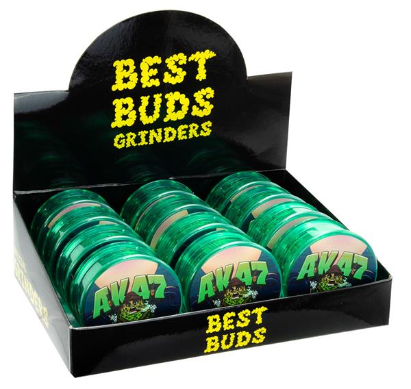 Grinder Plastic - AK47 Buds - 50mm - 3 Layers - Display - 12 Stück
