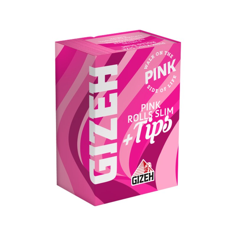 GIZEH - Rolls Slim + Tips - Pink - 5 Meter - Box - 20 Stück Bild 2