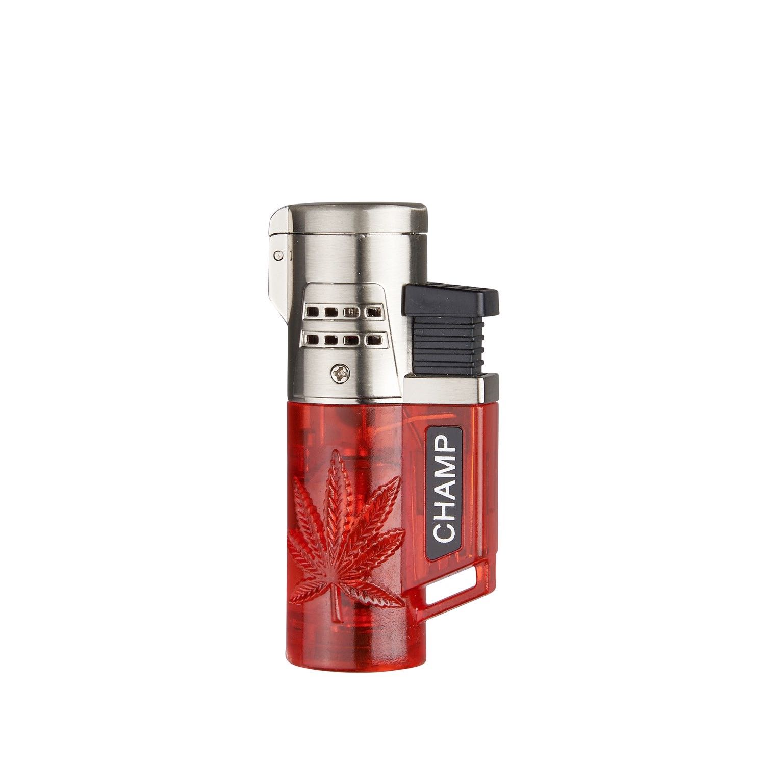 Champ - Hemp Leaf Feuerzeug mit 2 blauen Flammen - Display - 12 Stück Bild 5