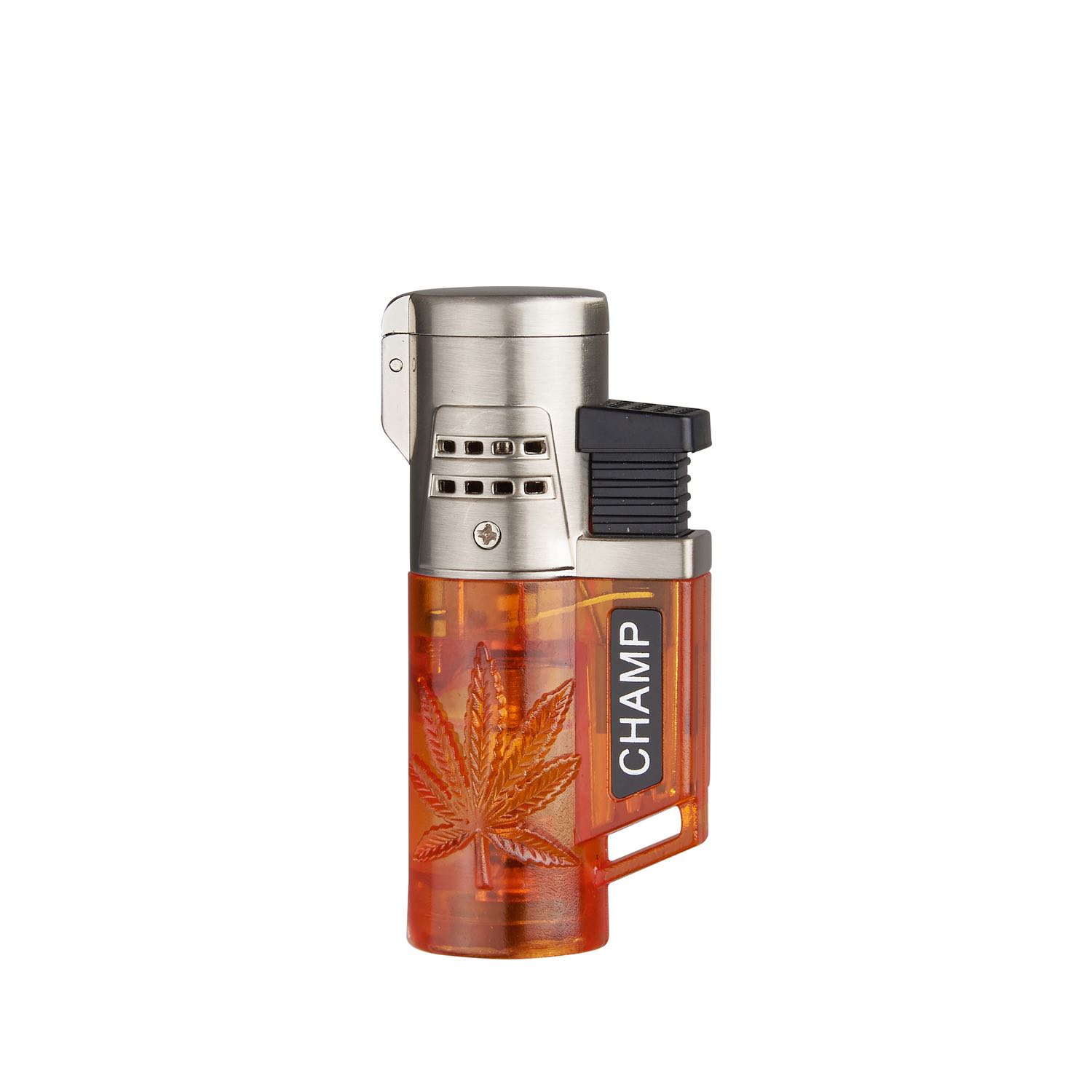 Champ - Hemp Leaf Feuerzeug mit 2 blauen Flammen - Display - 12 Stück Bild 7