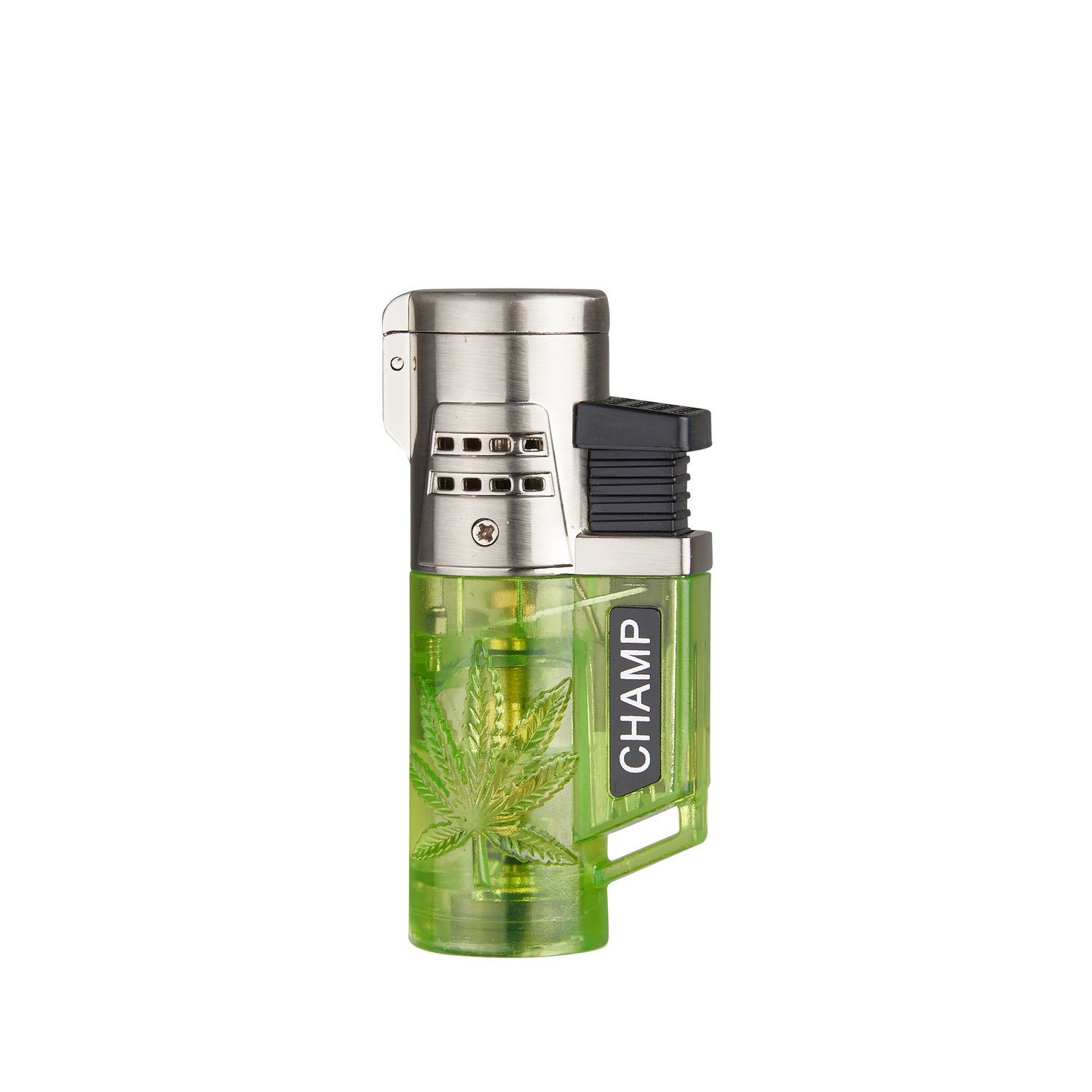 Champ - Hemp Leaf Feuerzeug mit 2 blauen Flammen - Display - 12 Stück Bild 8