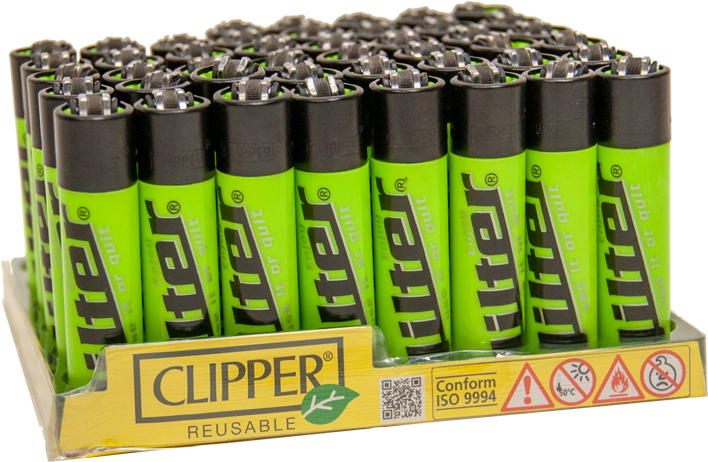 Jilter - Clipper Feuerzeug - Neon Green - Display - 48 Stück