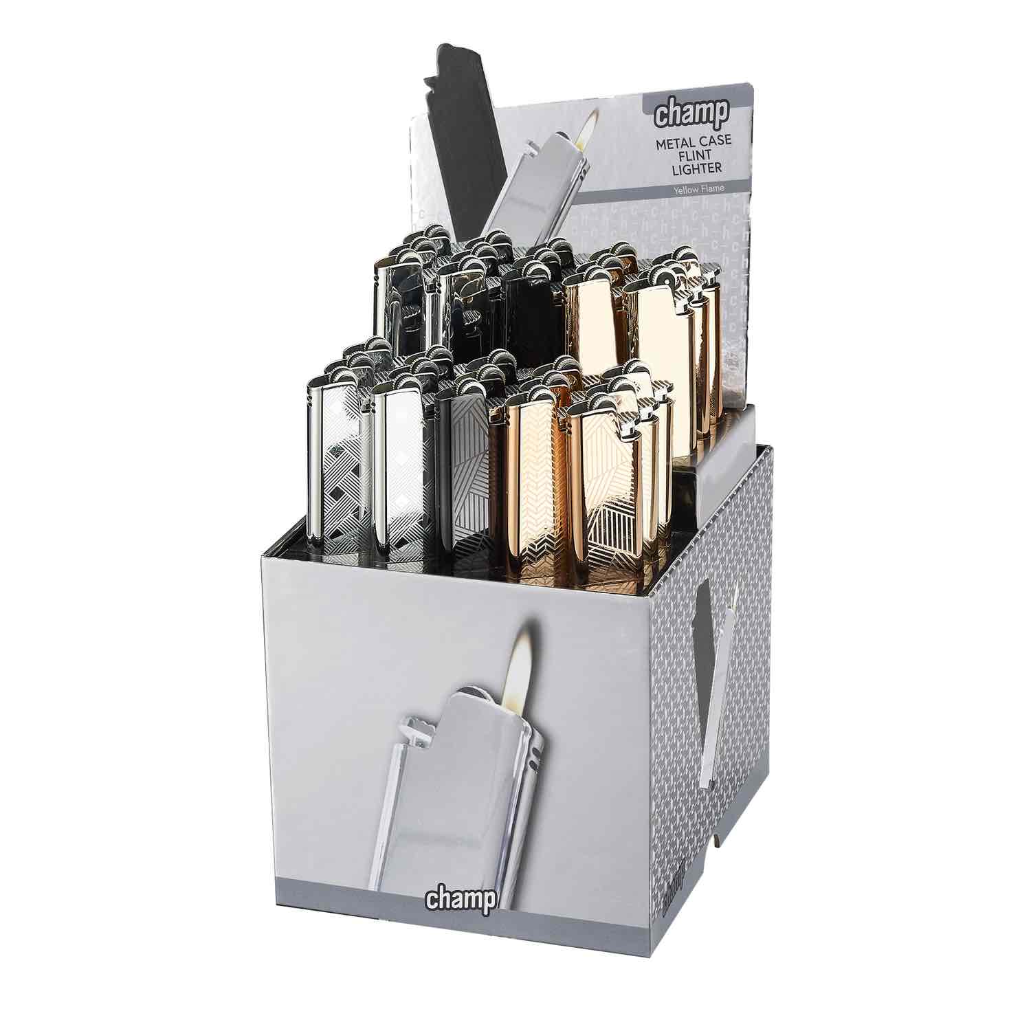 Champ - Metallic Case Feuerzeug Classic - Display - 30 Stück