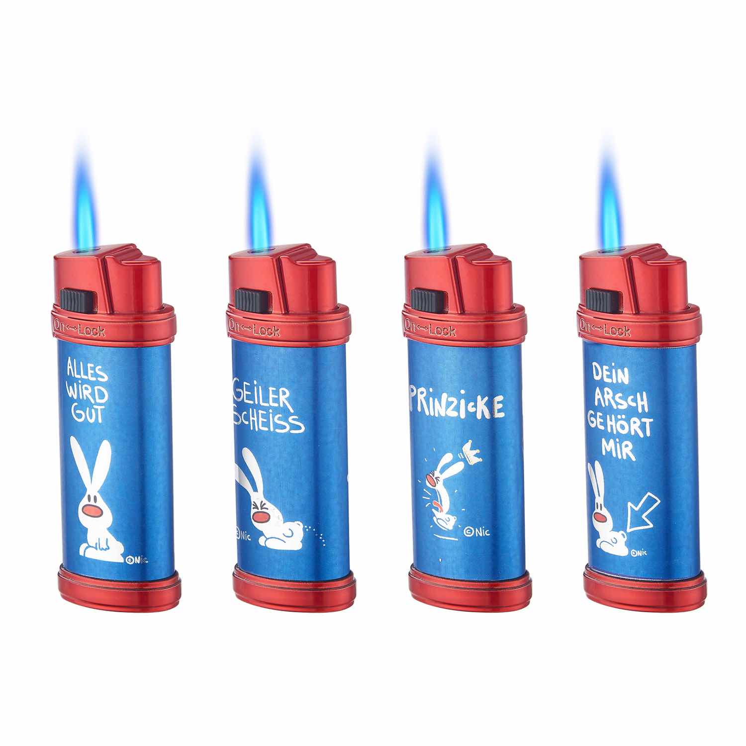 Champ - NIC - Feuerzeug - Funny Bunny mit blauer Flamme - Display - 12 Stück Bild 2