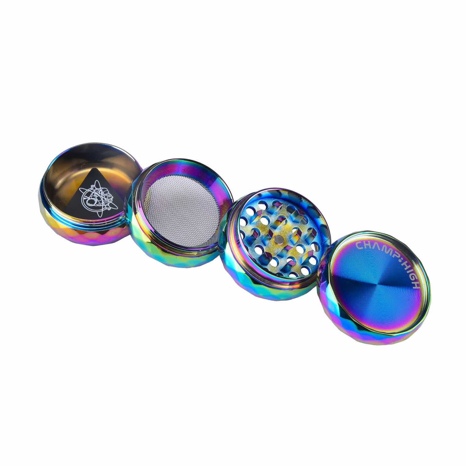 Champ High - Grinder Rainbow Diamond - 42mm - 4 Layers - Display - 9 Stück Bild 3