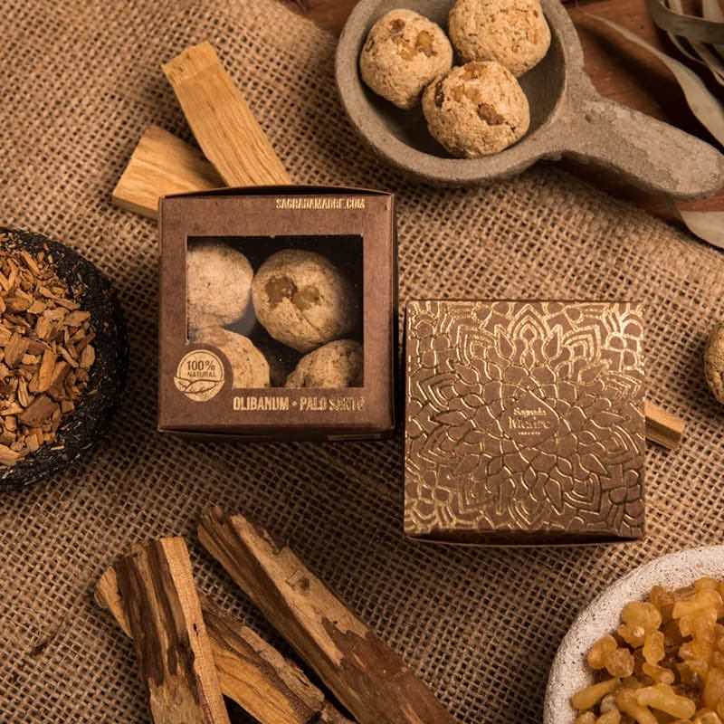 Räucherkugeln - Weihrauch & Palo Santo - Box - 8 Stück Bild 2