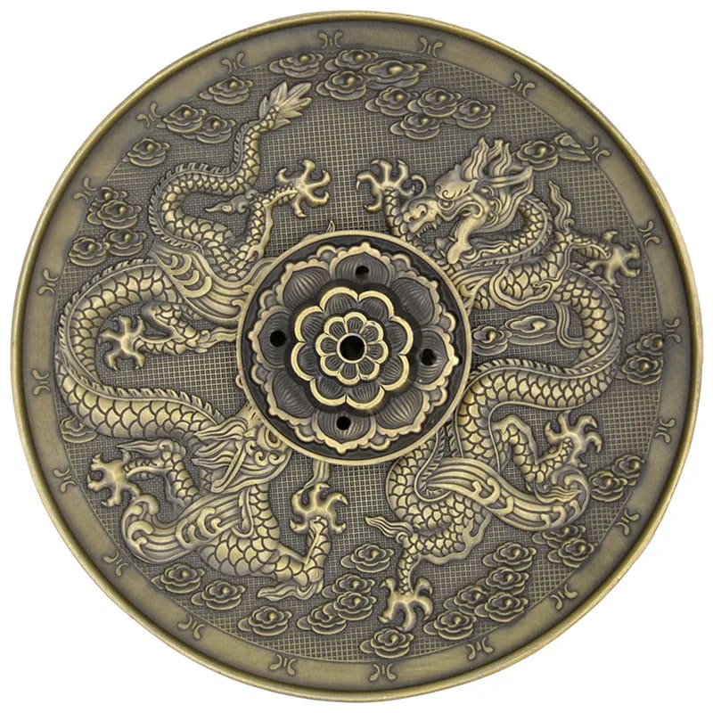 Räucherstäbchenhalter - Metall - Chinesischer Drachen - Bronze - 1 Stück Bild 2