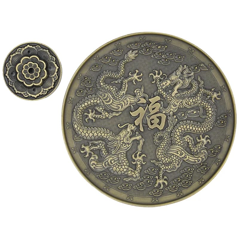 Räucherstäbchenhalter - Metall - Chinesischer Drachen - Bronze - 1 Stück Bild 3