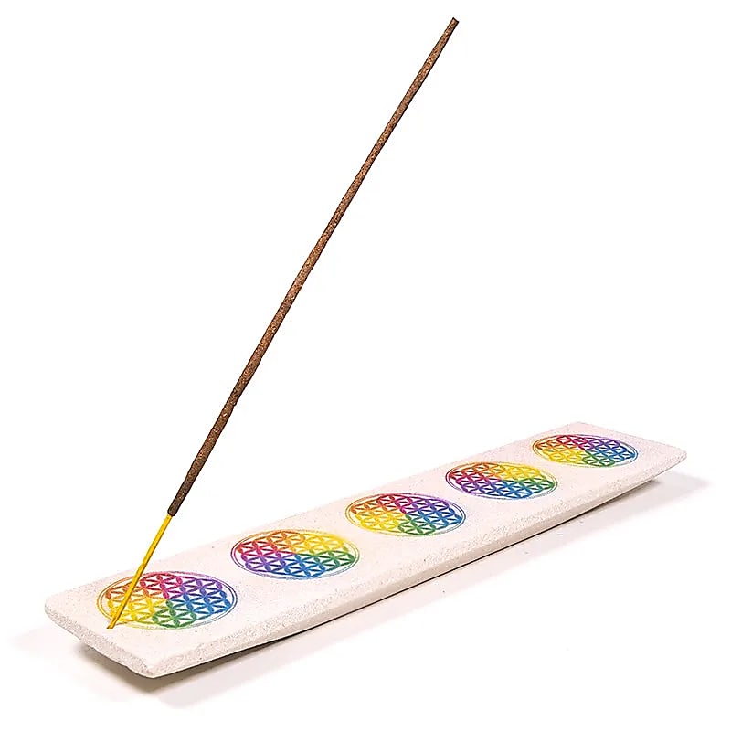 Räucherstäbchenhalter - Sandstein - Blume des Lebens - 1 Stück