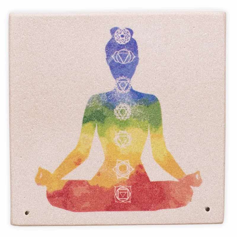 Räucherstäbchenhalter - Sandstein viereckig - 7 Chakren - 1 Stück Bild 2