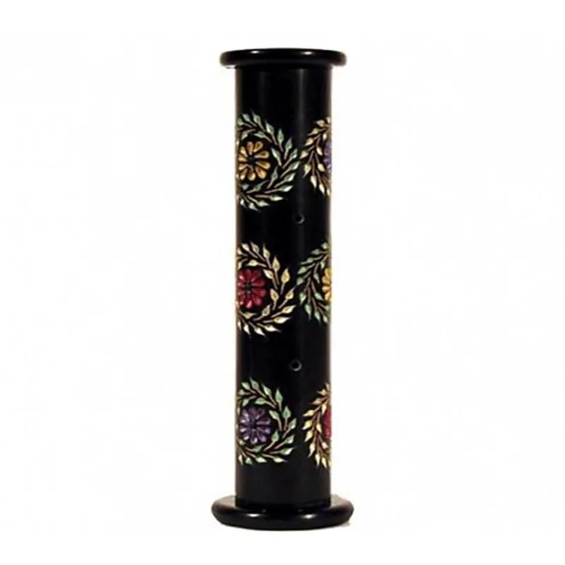 Räucherstäbchenhalter - Speckstein - Säule mit Blumen - 1 Stück
