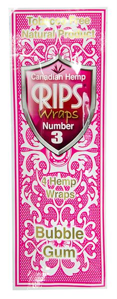 RIPS - Canadian Hemp Wraps - Number 3 - Bubble Gum - Box - 15 x 4 Stück