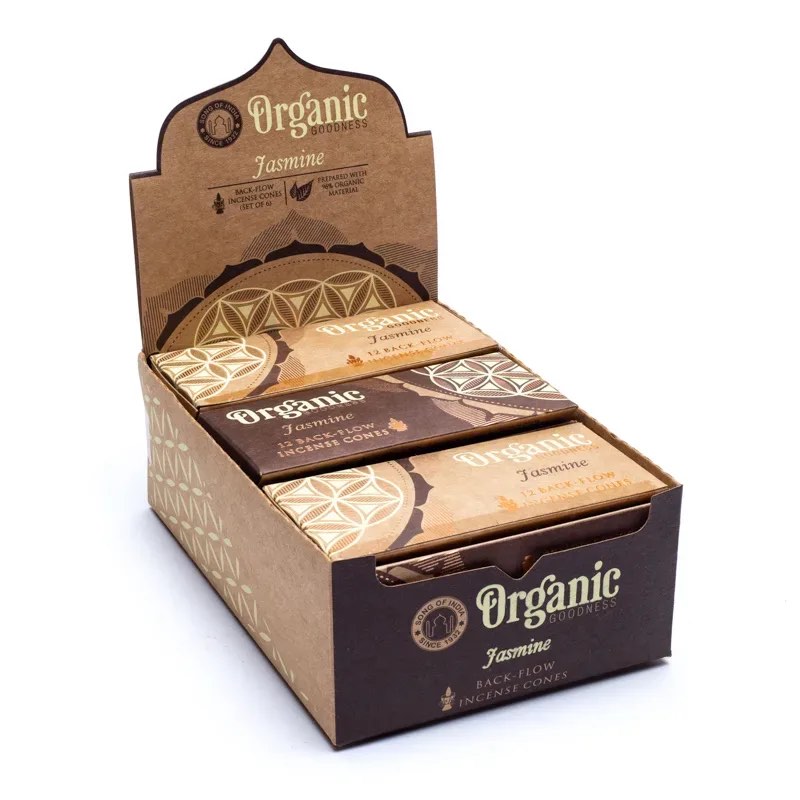 Rückfluss Räucherkegel - Organic Goodness - Jasmin - Display - 6 x 12 Stück Bild 2