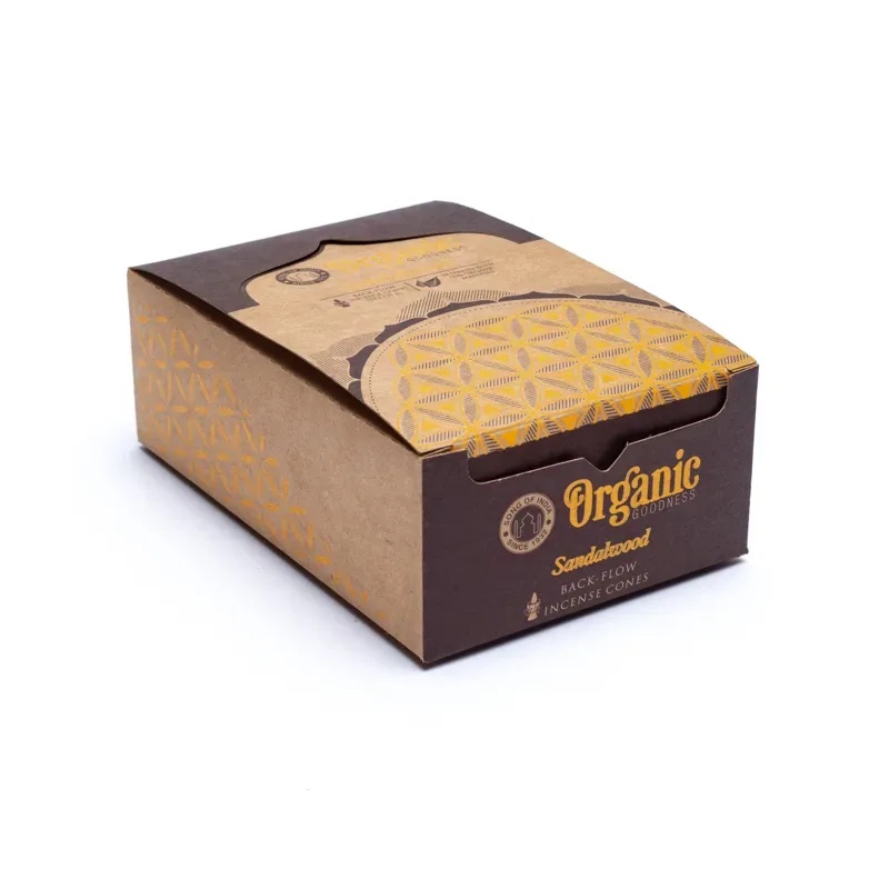 Rückfluss Räucherkegel - Organic Goodness - Sandelholz - Display - 6 x 12 Stück Bild 3