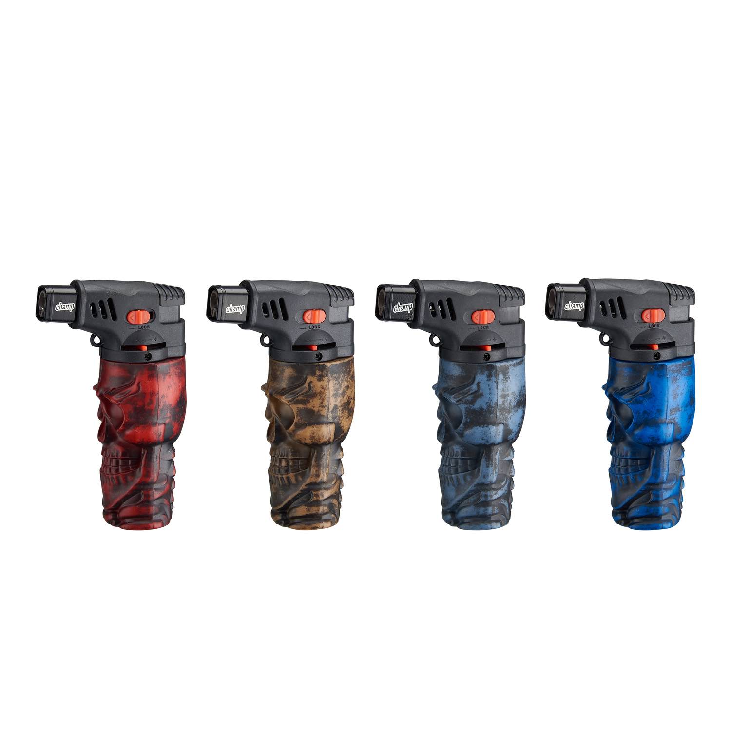 Champ - Skull Feuerzeug - Jetflame Blue - Display - 12 Stück Bild 2