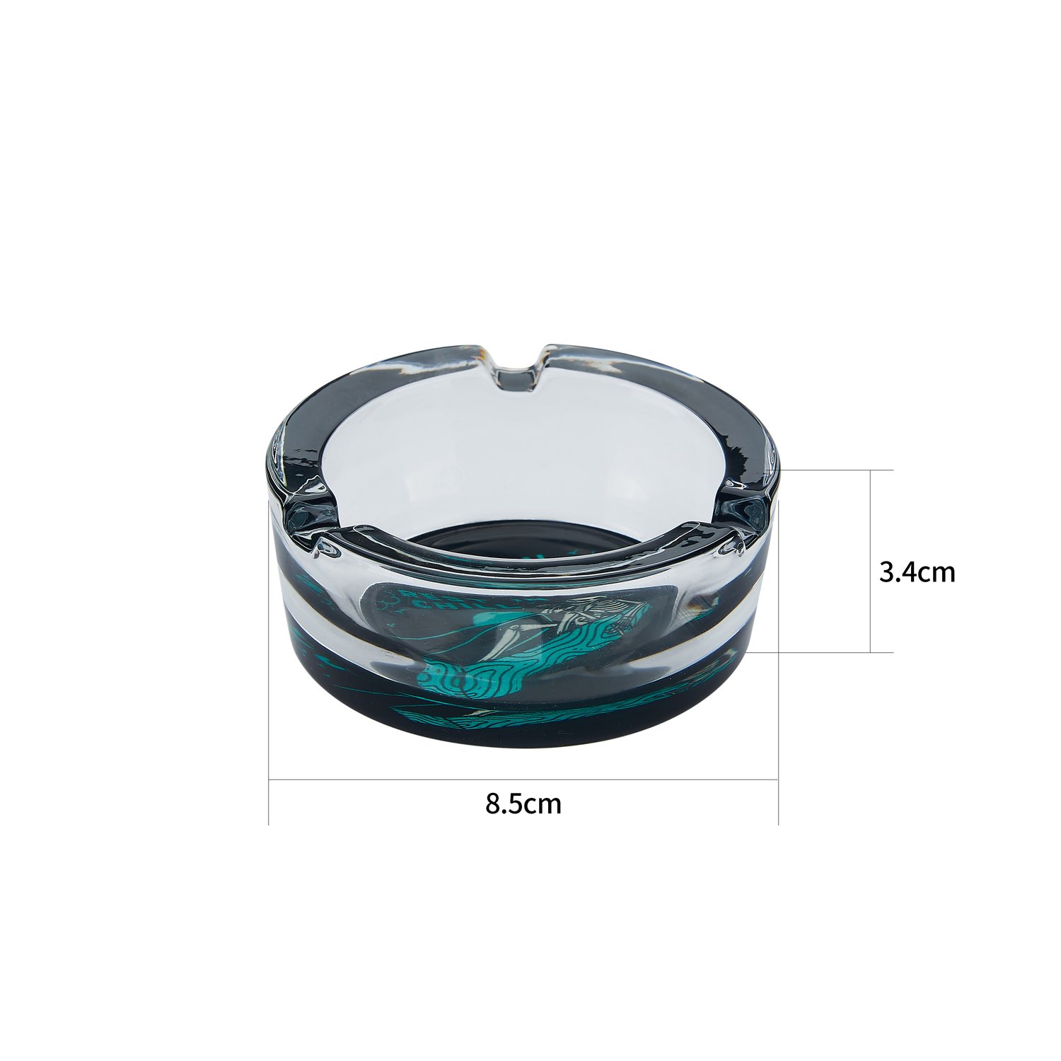 Skull Glas Aschenbecher rund - Display - 6 Stück Bild 3