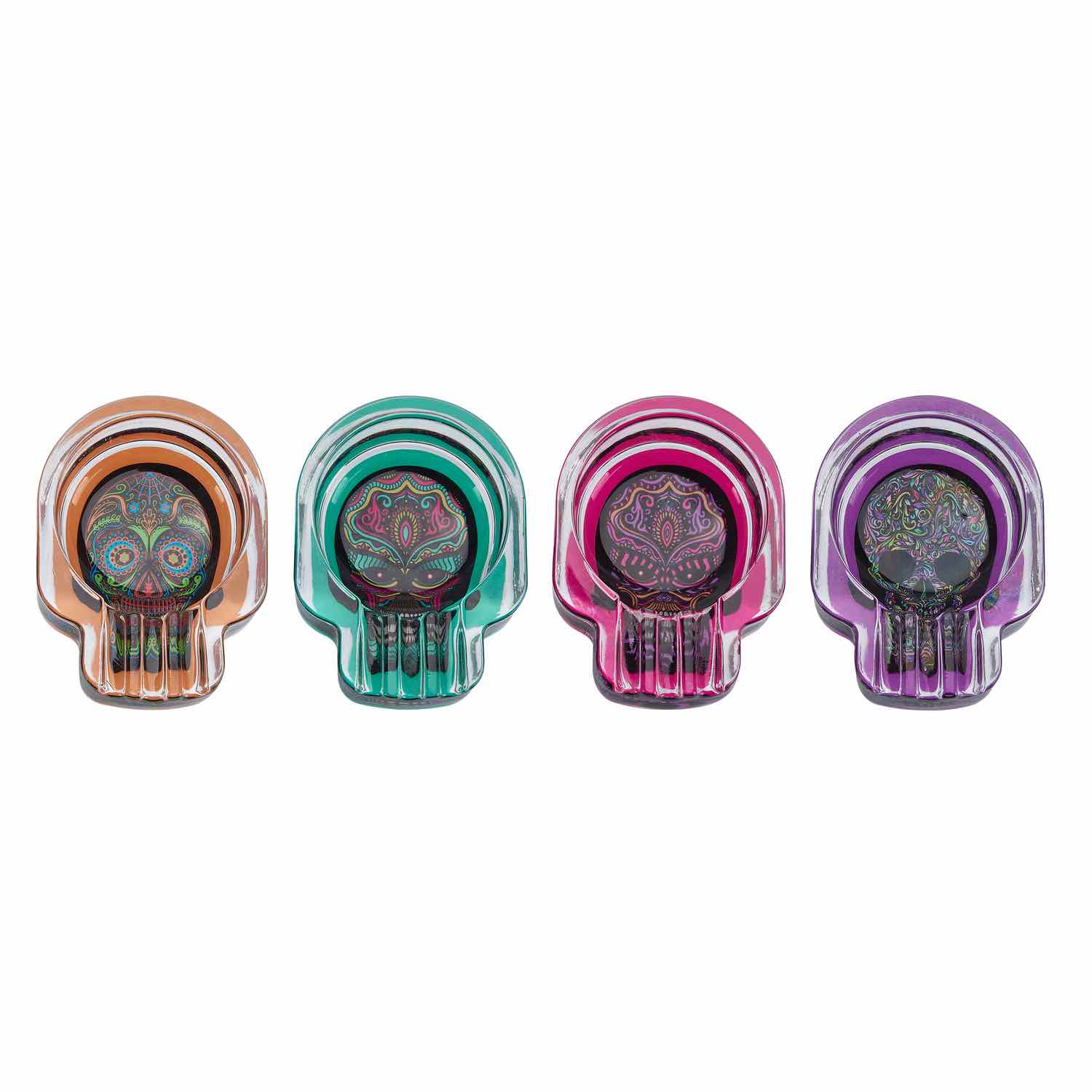 Skull Glas Aschenbecher Schädelform - Display - 6 Stück Bild 2