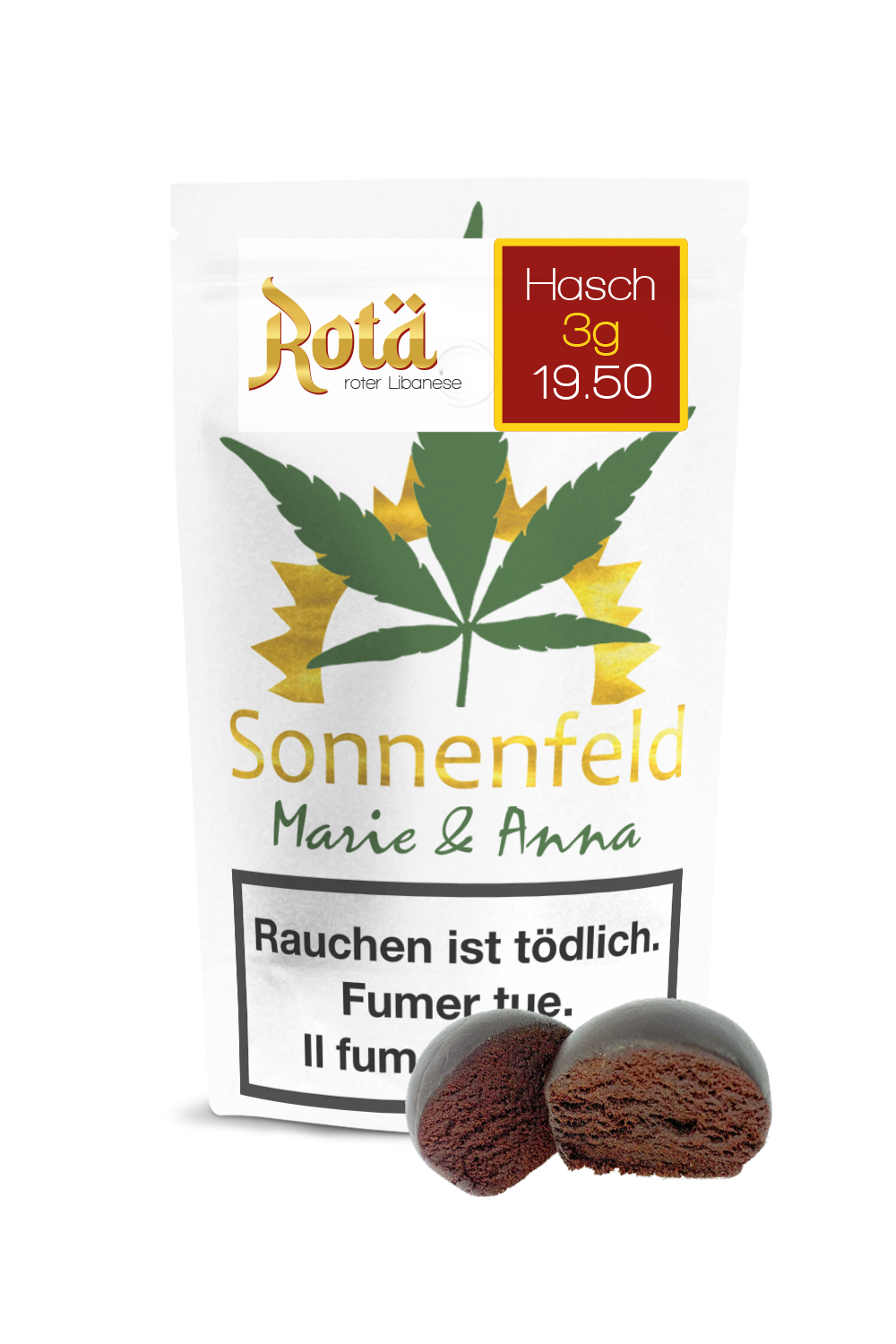 Sonnenfeld - CBD Hasch - Rotä - Roter Libanese - 3g