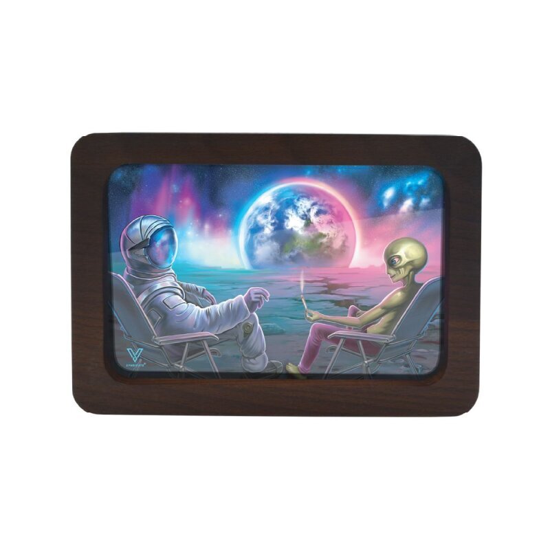 V Syndicate - 3D Wood Rolling Tray - 20 x 14cm - Blunt Orbit