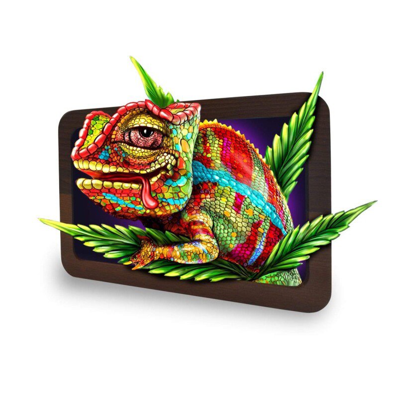 V Syndicate - 3D Wood Rolling Tray - 20 x 14cm - Cloud 9 Chameleon