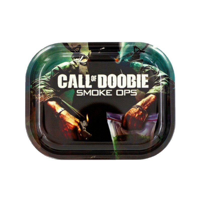 V Syndicate - Metal Rolling Tray - 18 x 14cm - Call of Doobie