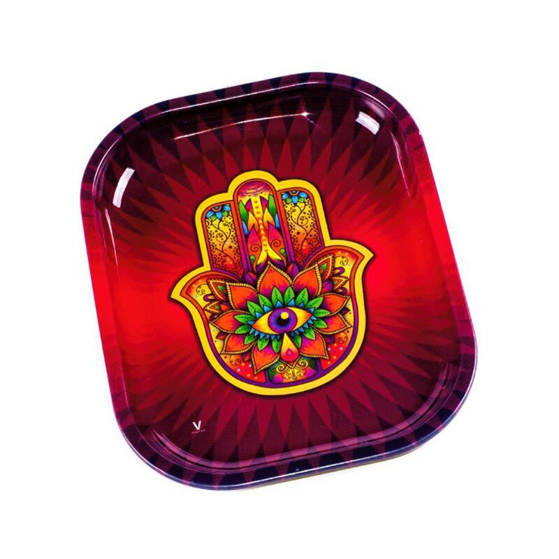 V Syndicate - Metal Rolling Tray - 18 x 14cm - Hamsa Red