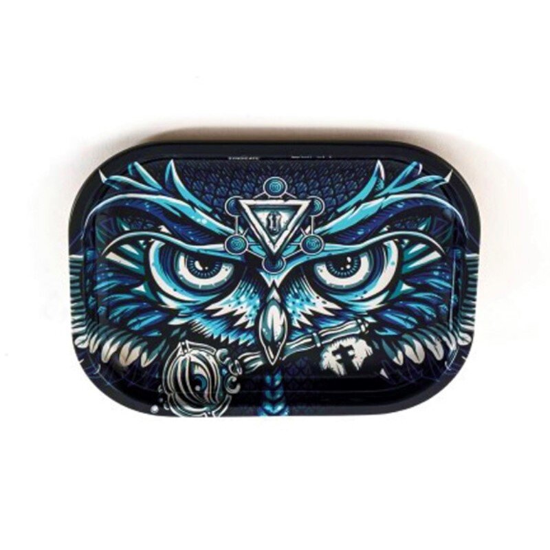 V Syndicate - Metal Rolling Tray - 18 x 14cm - Owl