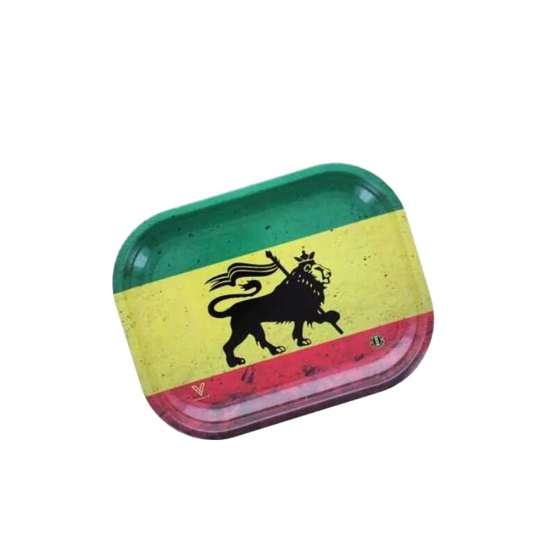 V Syndicate - Metal Rolling Tray - 18 x 14cm - Rasta Lion
