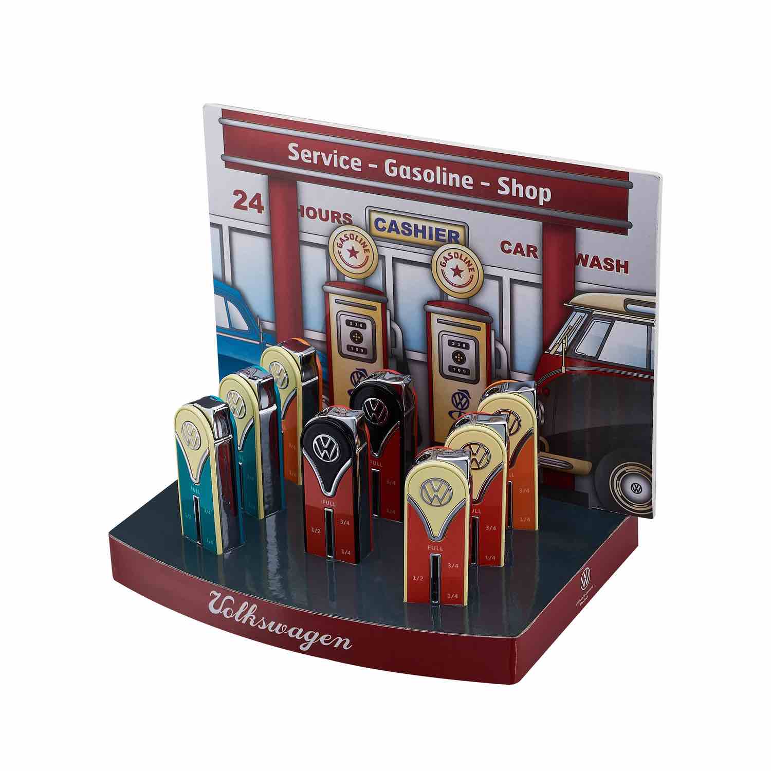 VW Bulli - Feuerzeug - Tanksäule - Display - 8 Stück