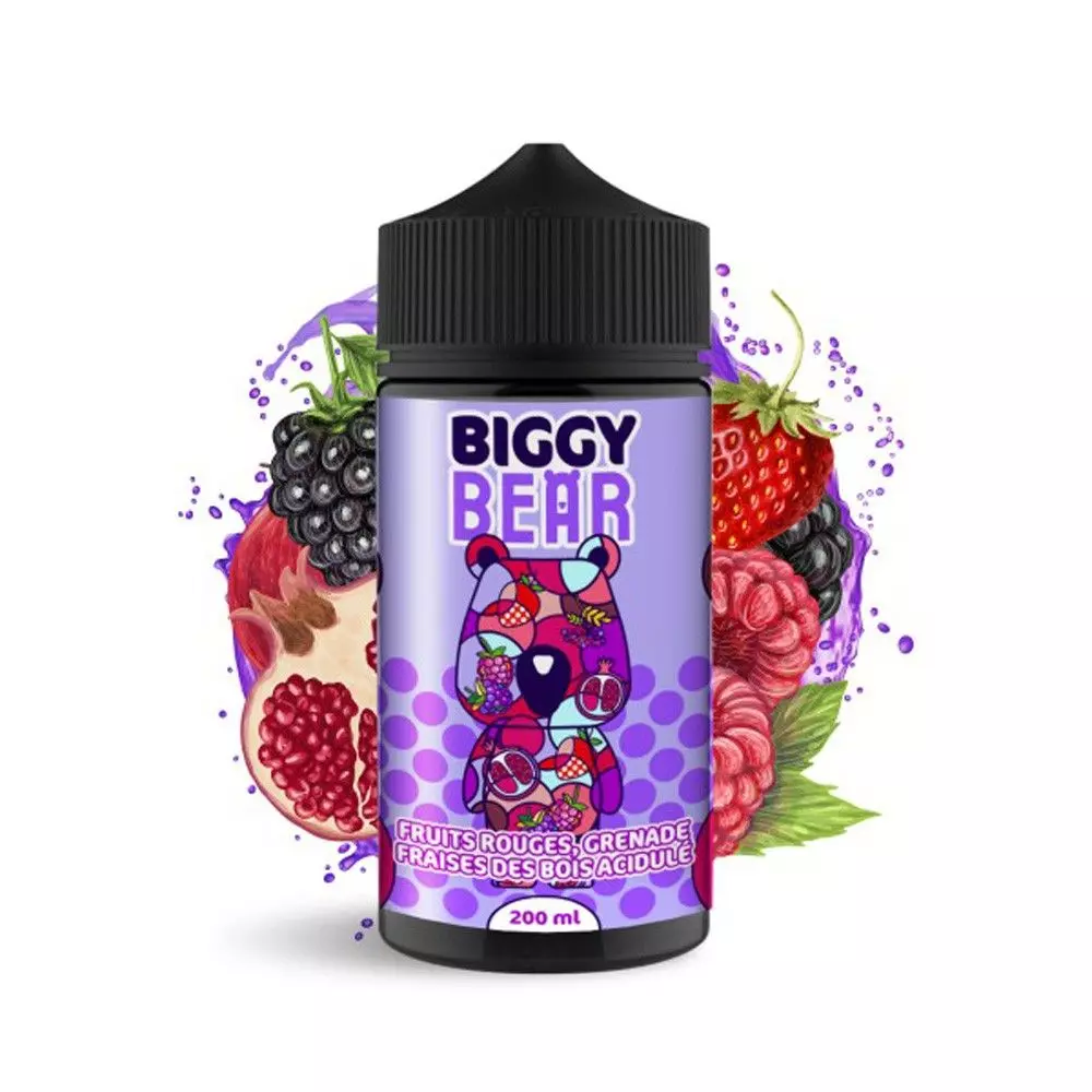 Biggy Bear - 200ml Liquid - Fruits Rouges Grenade Fraise des Bois Acidulée (ohne Nikotin)
