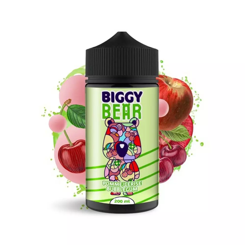 Biggy Bear - 200ml Liquid - Pomme Cerise Bubble Gum (ohne Nikotin)