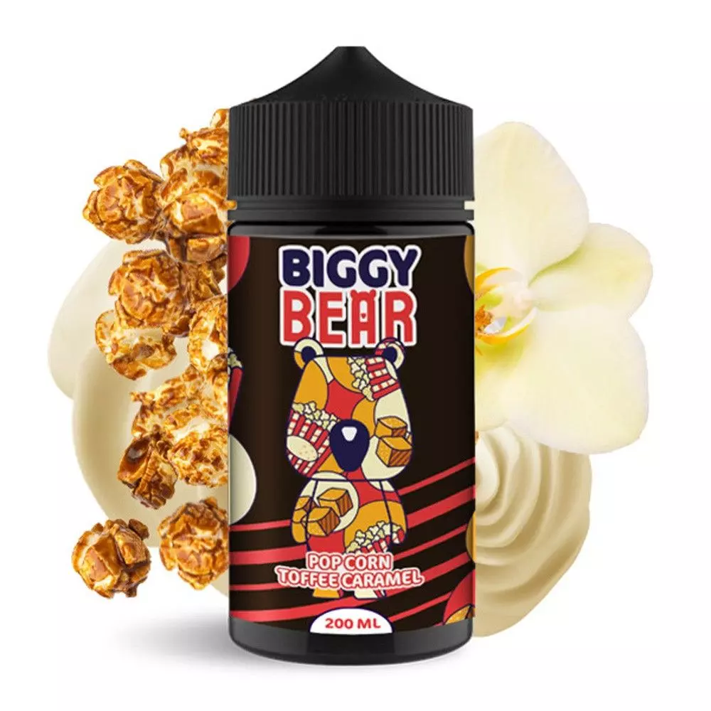 Biggy Bear - 200ml Liquid - Pop Corn Toffee Caramel (ohne Nikotin)