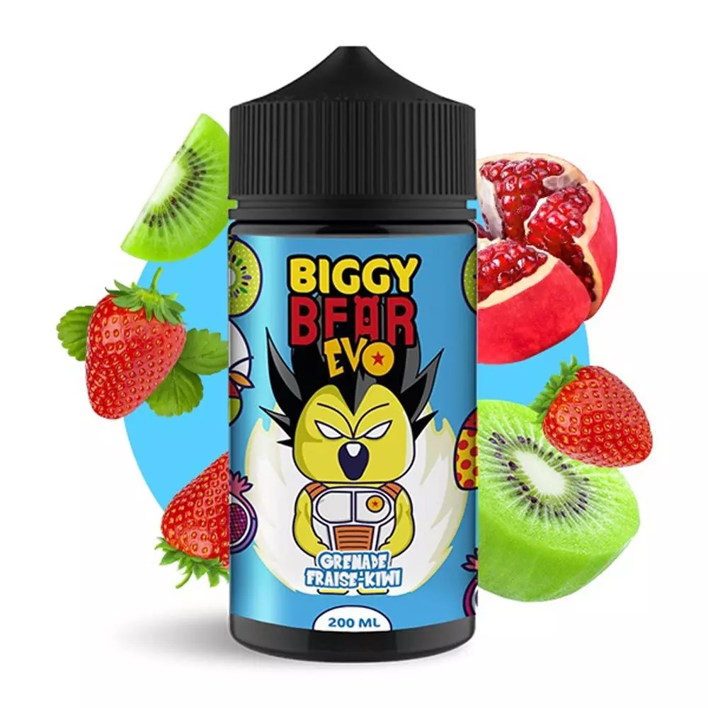Biggy Bear - 200ml Liquid - EVO Grenade Fraise Kiwi (ohne Nikotin)