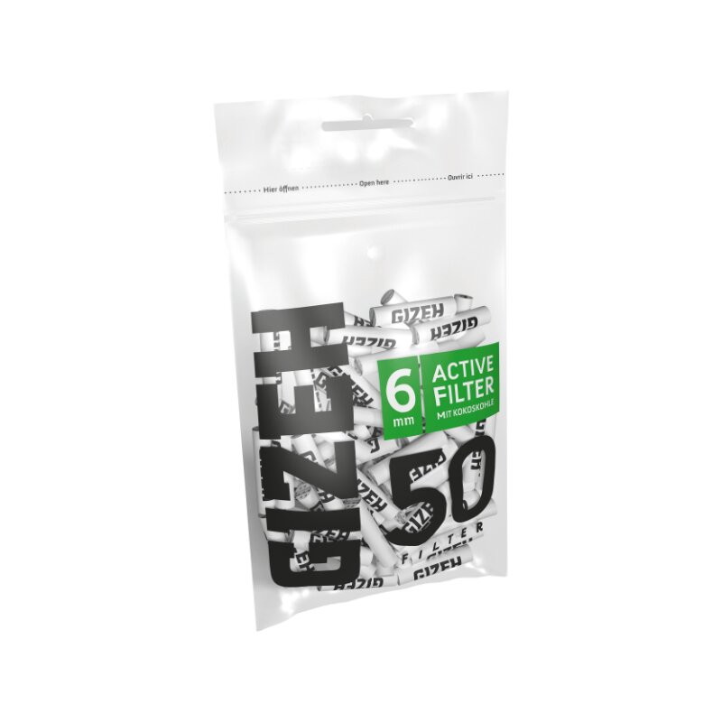 GIZEH - Active Filter 6mm - Black - Bag - 10 x 50 Stück Bild 2
