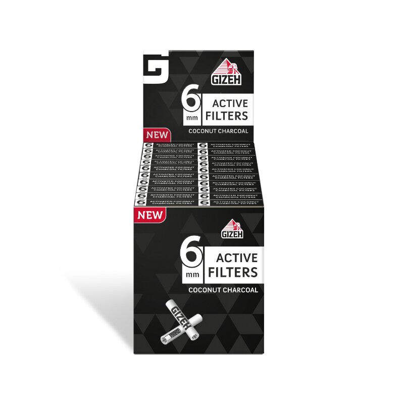 GIZEH - Active Filter 6mm - Black - Box - 20 x 10 Stück