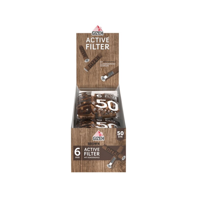 GIZEH - Active Filter 6mm - Brown - Bag - 10 x 50 Stück