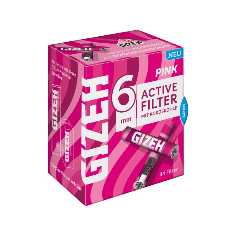 GIZEH - Active Filter 6mm - Pink - Box - 10 x 34 Stück Bild 2