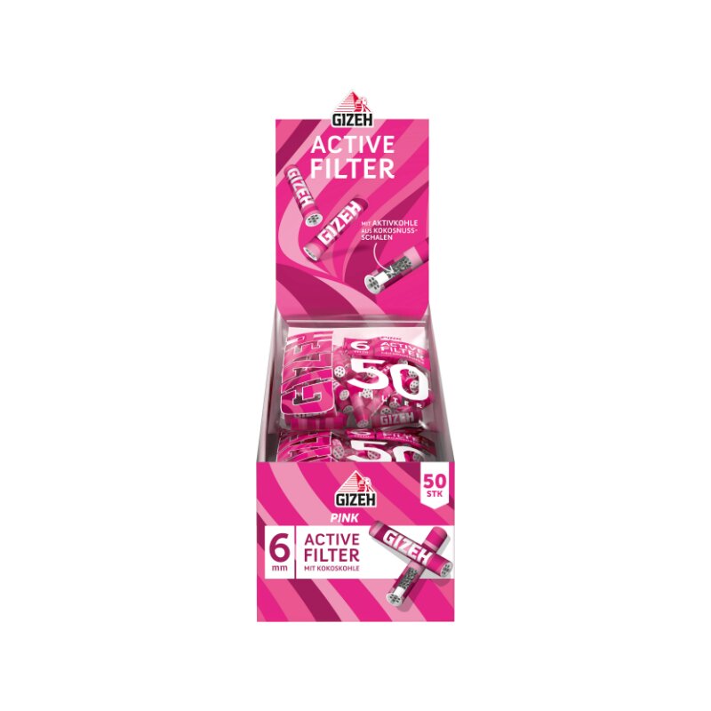 GIZEH - Active Filter 6mm - Pink - Bag - 10 x 50 Stück