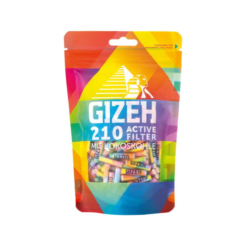 GIZEH - Active Filter 6mm - Rainbow - Bag - 210 Stück
