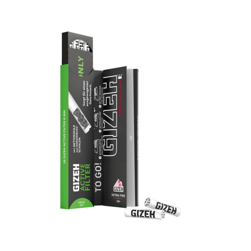 GIZEH - King Size Slim + Active Filter - Black - 16 Stück Bild 3