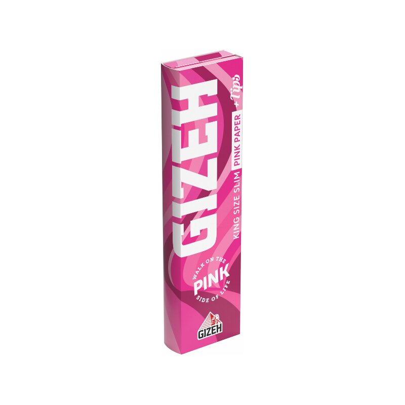 GIZEH - King Size Slim + Tips - Pink - Box - 26 Stück