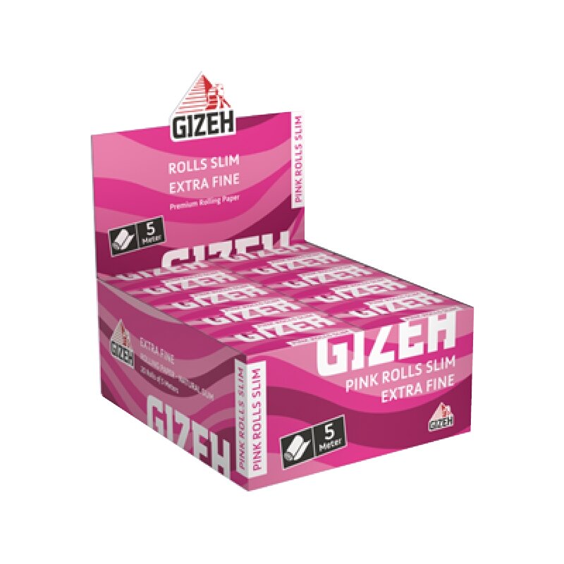 GIZEH - Rolls Slim - Pink - 5 Meter - Box - 20 Stück
